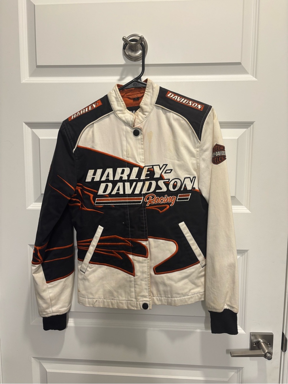 Harley-Davidson Black, White & Orange Racing Jacket